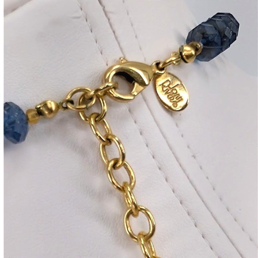 Joan Rivers Blue Glass Faceted Bead Necklace Graduated Hollywood Regency - Picture 5 of 12
